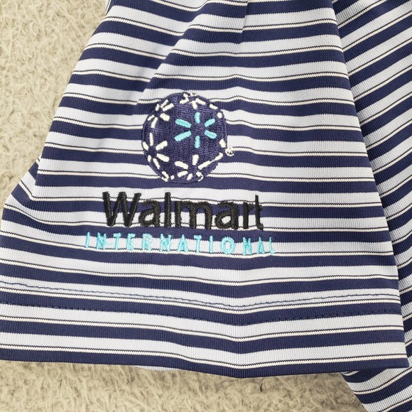 Callaway Shirt Mens Large Blue Striped Polo Golf Short Sleeve Walmart Opti Dri - Picture 7 of 15